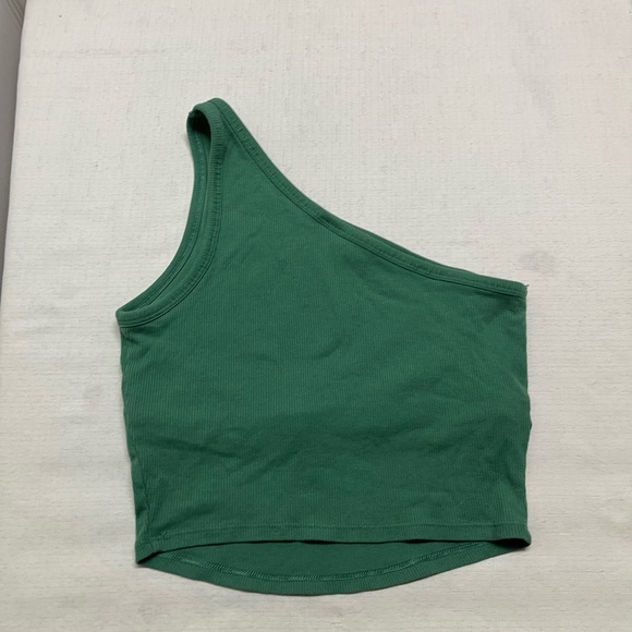 VS Pink S green one shoulder tank with shelf bra - Picture 8 of 12